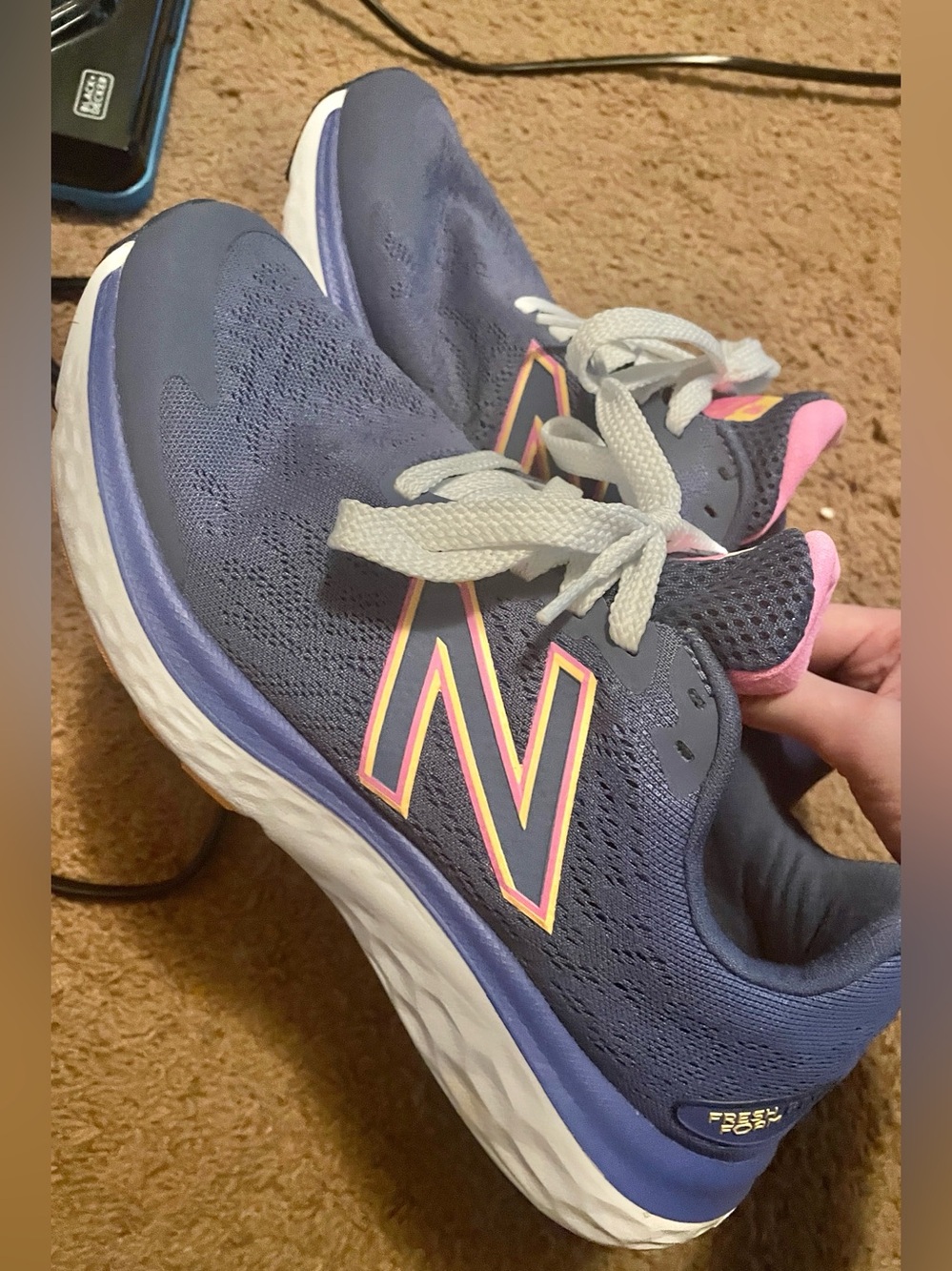 New Balance Navy and Pink Athletic Running Shoes size 11 womens